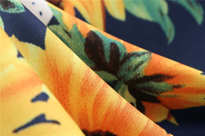 Churchf Sexy Spaghetti Strap Swing Vintage Rockabilly Dresses Floral Summer Beach Dress Women  White Boho Sunflower Midi Dresses-Outfit Ideas