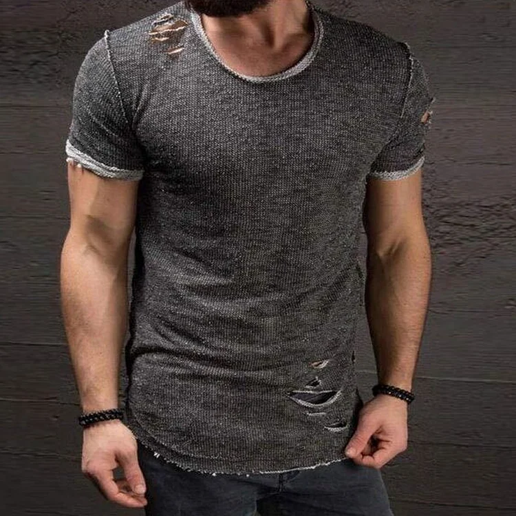 Casual Ripped Short Sleeve T-Shirt