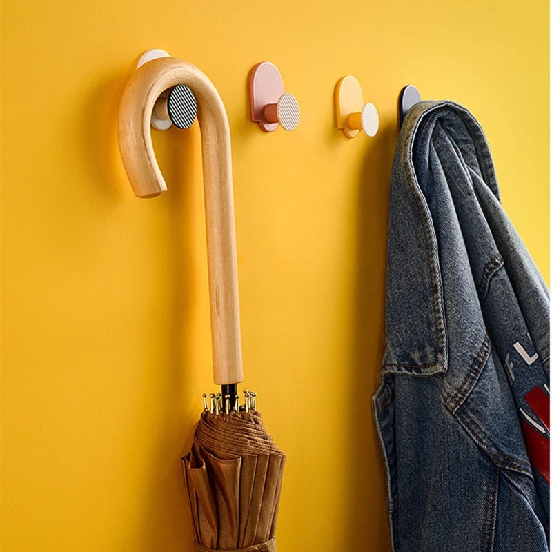 4pcs Nordic Wall Hooks Seamless Clothes Towel Mask Hanger Strong Adhesive Bathroom Kitchen Hook Keys Organizer Holder Home Decor