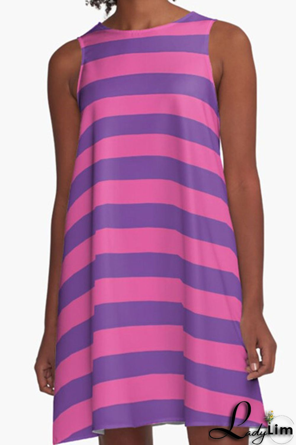 Light Pink Casual Print Patchwork O Neck A Line Dresses