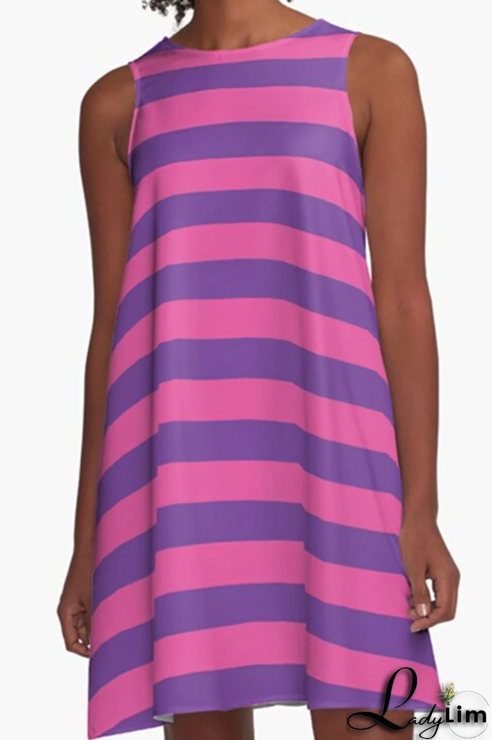 Light Pink Casual Print Patchwork O Neck A Line Dresses