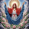 Religi&ouml;se Madonna - speziell geformtes Diamantgem&auml;lde - 30*30cm