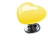 Car One-Touch Start Button with Push-to-Start Rocker Lever, Engine Start/Stop Joystick, and Full Metal Ball-bar Starter Cover for Decorative Accessories (Metal Heart - Yellow)