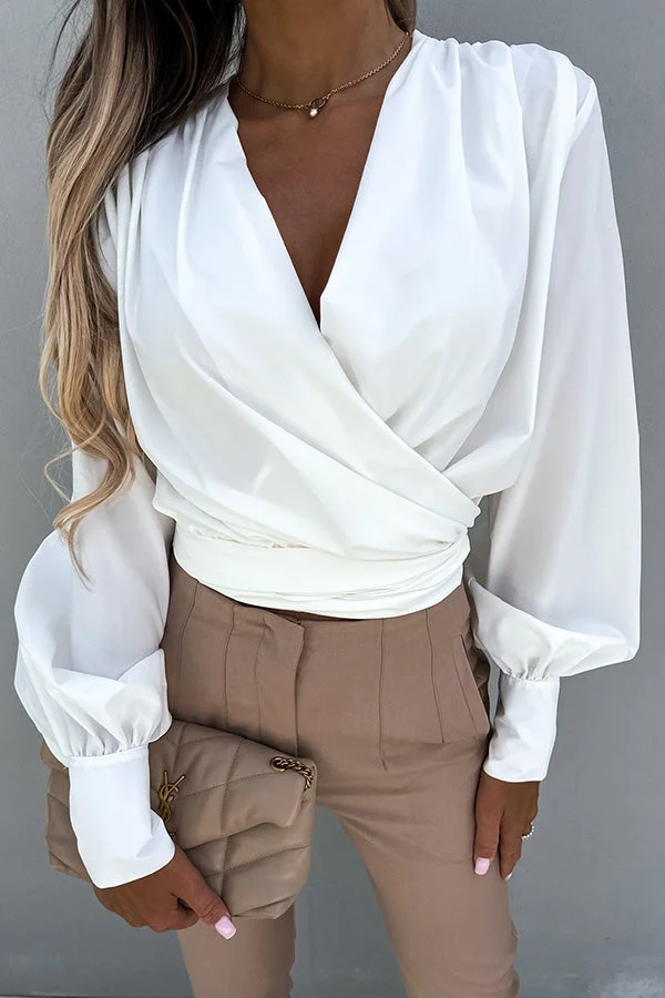 Smiles By The City Wrap Blouse