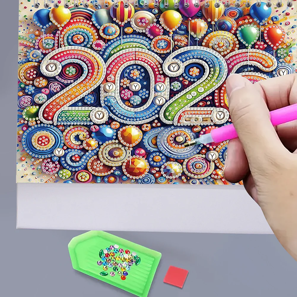 2026 Calendar Diamond Painting Kit DIY Diamond Art Desk Calendar for Home Office