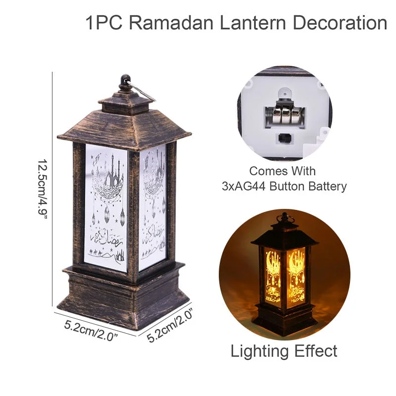 LED Ramadan Lantern Wind Lights Ramadan Decorations For Home Eid Mubarak Islamic Muslim Festival Party Decor Ramadan Kareem Gift