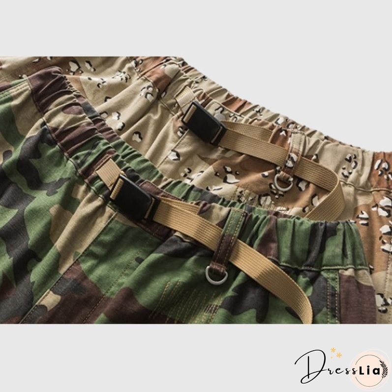 Drawstring Camouflage Shorts