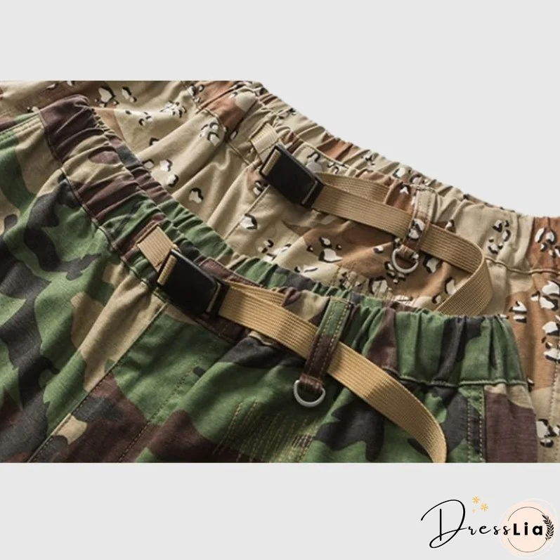 Drawstring Camouflage Shorts