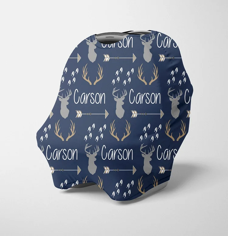 Personalized Deer Baby Car Seat Canopy| Canopyl113