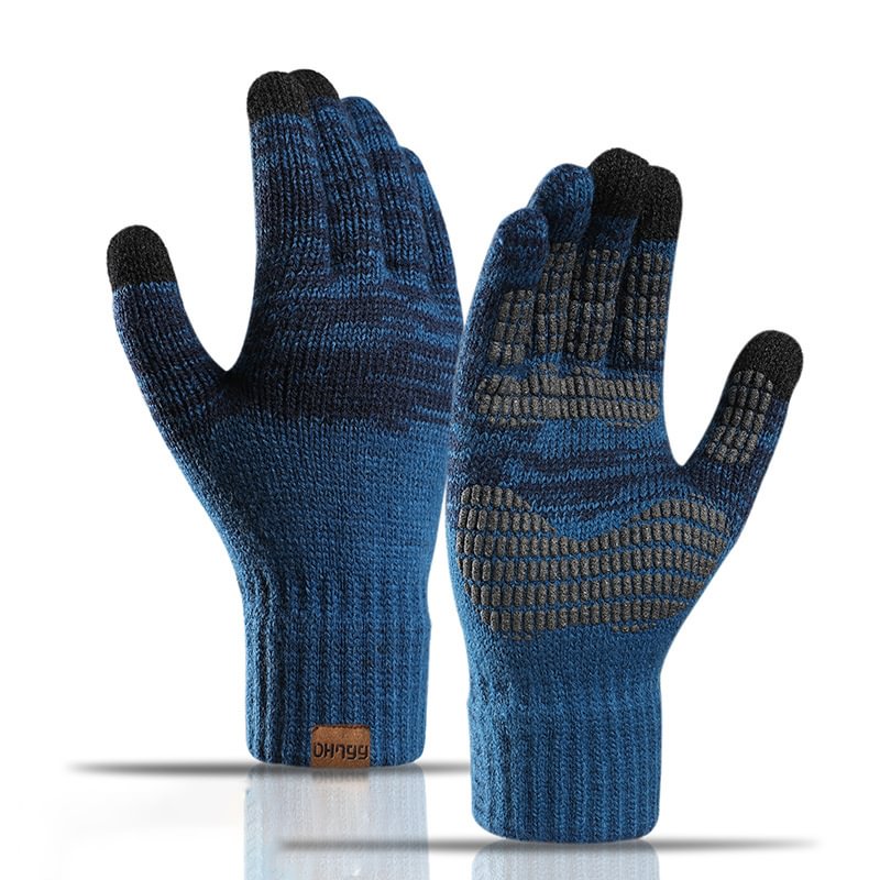 Color-blocking Non-slip Knitted Wool Gloves With Touch Screen Function-Compassnice®