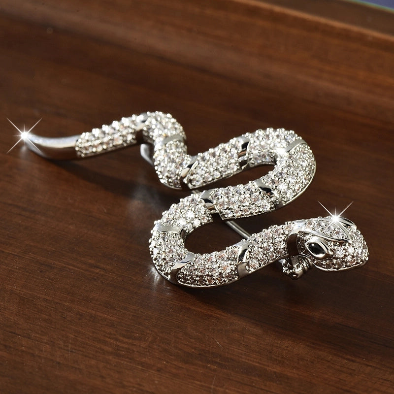 IG Style Pin Snake Alloy Inlay Rhinestones Women’s Brooches