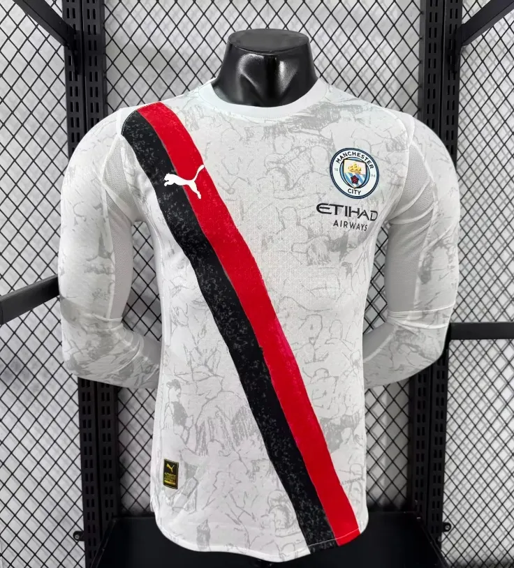 2025-26 New Season Manchester City Away Long Sleeve Jersey - Player Edition