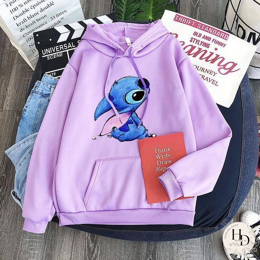New Hoodie Sweatshirt Women Oversized cartoon Stitch Hoodie couple shirt versatile Sweatshirt Winter Long Sleeve Tops Hoodies