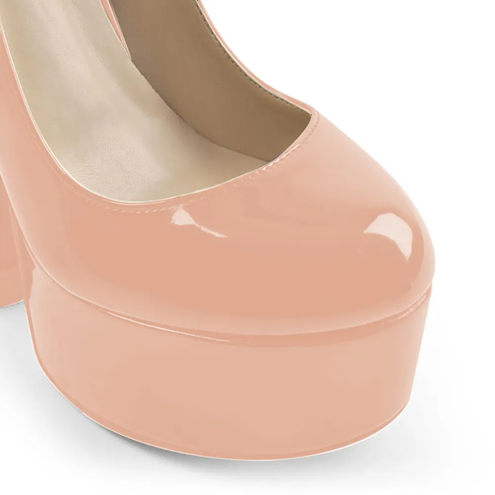 160mm Round Toe High Platform Pumps-vocosishoes