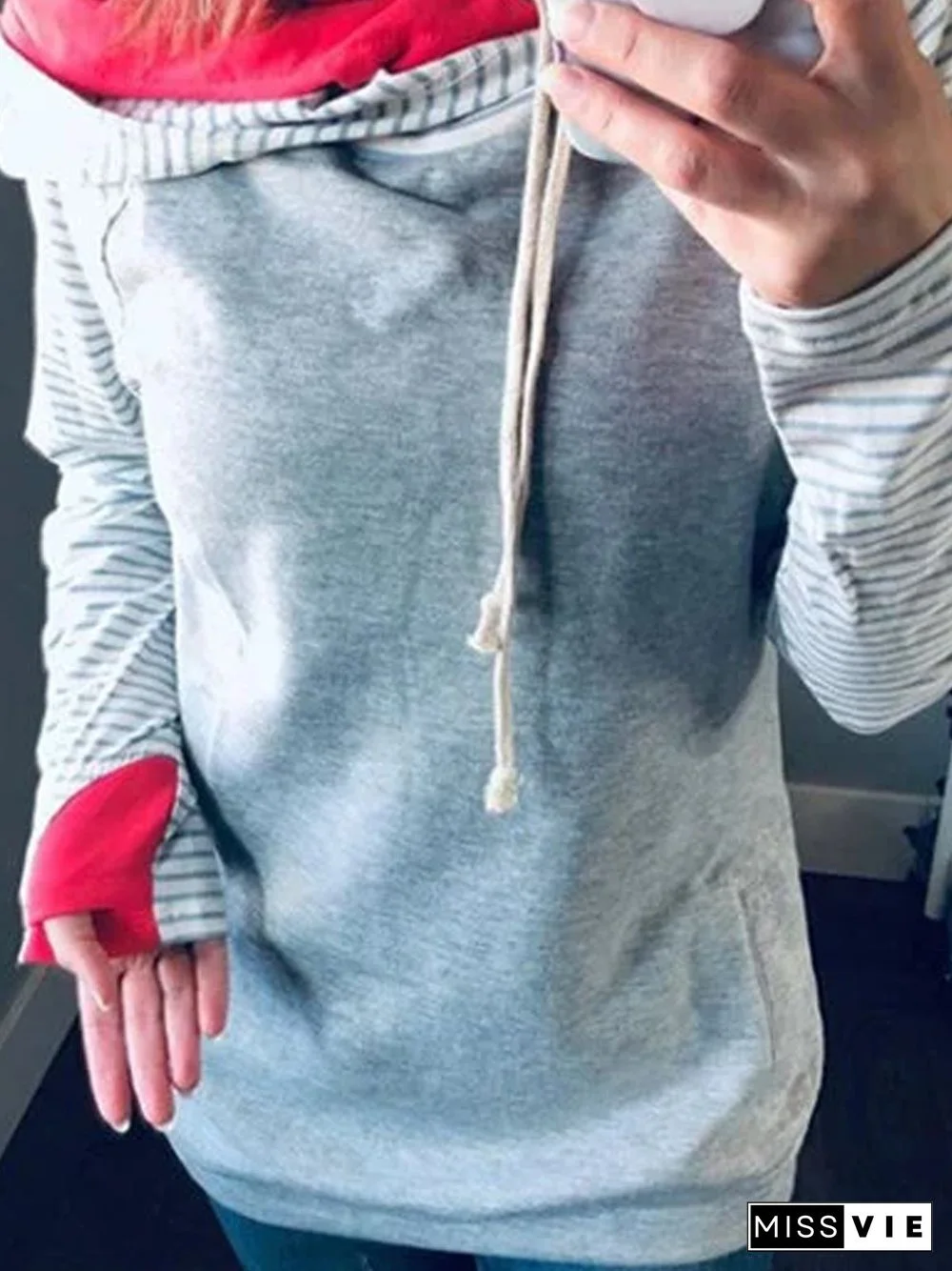 Light Gray Long Sleeve Hoodie Sweatshirts