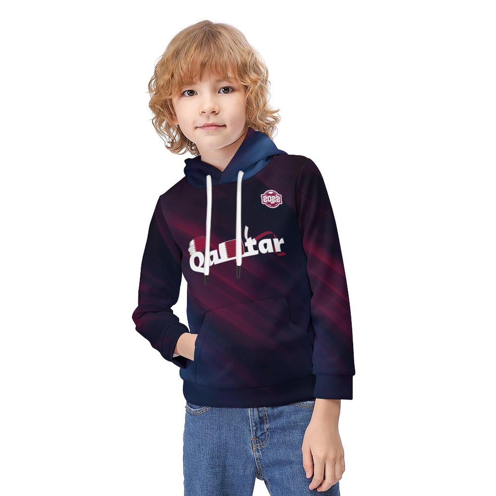 2022 Qatar Kids Pullover Hooded Sweatshirt