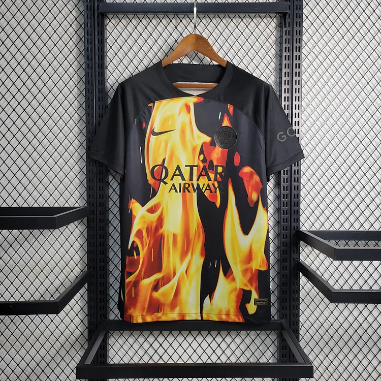 Paris Saint-Germain Flamme Limited Edition Shirt Kit 2023-2024 - Black