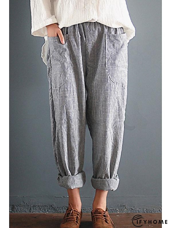 Loose Fitting Striped Pants | IFYHOME