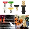 Pressure Washer Gun Adapter + 5 Nozzles Tips 1/4 Quick Connect for Karcher K2-K7