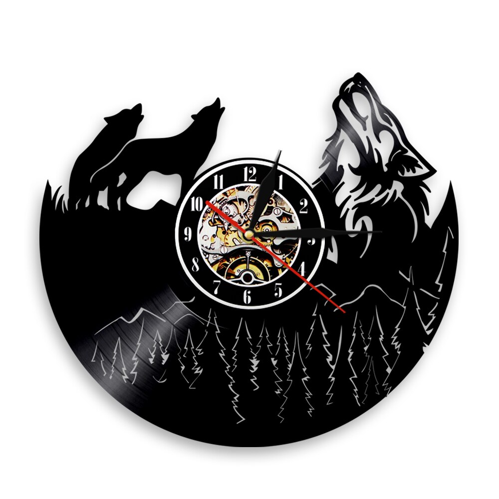 

Forest Wolf - Vinyl Record Wall Clock - Without LED, 501 Original