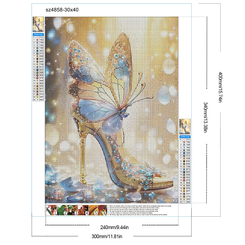 Diamond Painting - Full Round Drill - Butterfly High Heels(Canvas|30*40cm)