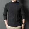 Round neck thick casual 100% wool sweater