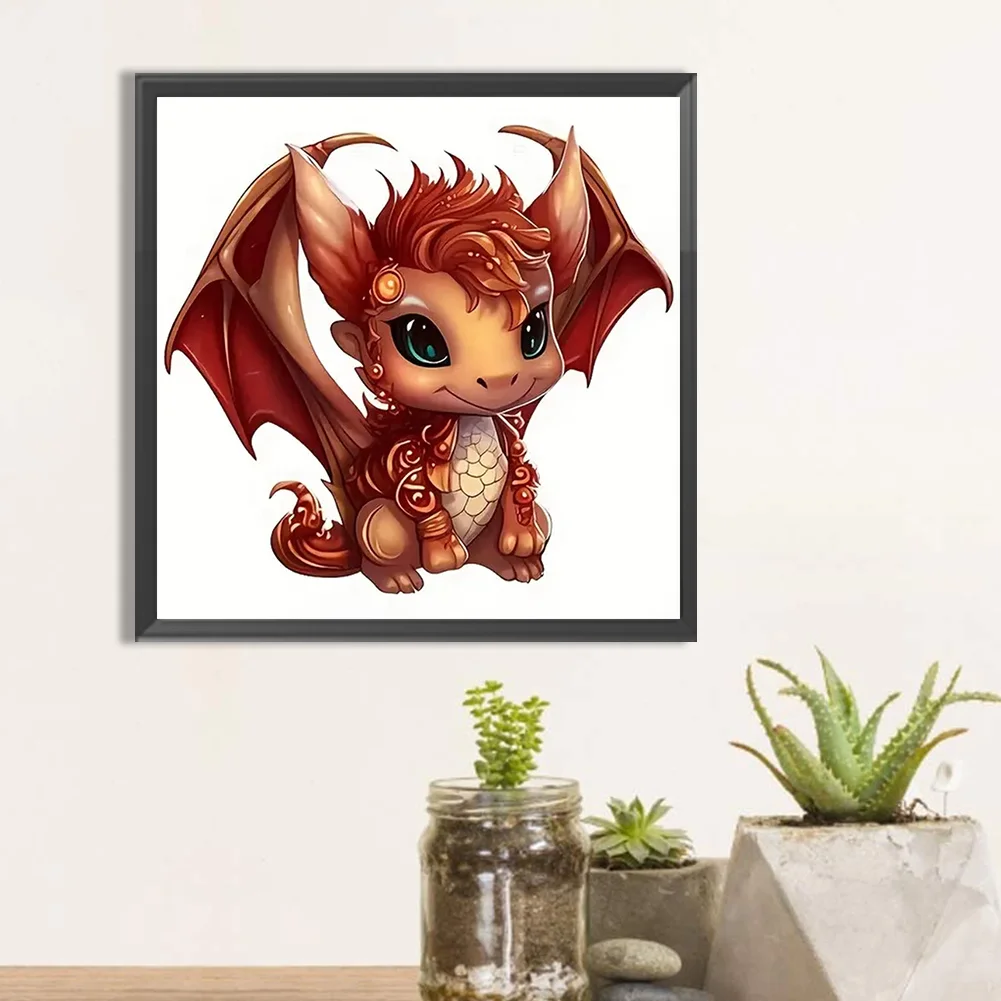 Full Round Diamond Painting 30*30cm - Little Dragon