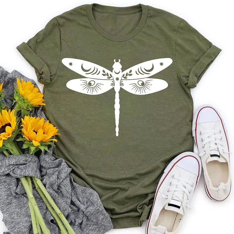 Dragonfly Sun and moon T-shirt Tee -05607-Annaletters