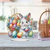 (US Only)Acrylic 2D Flat Print DIY Easter Egg Rabbit 5D DIY Diamond Art Tabletop Decor