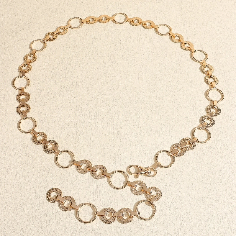 Casual Elegant Geometric Alloy Buckle Women’s Chain Belts