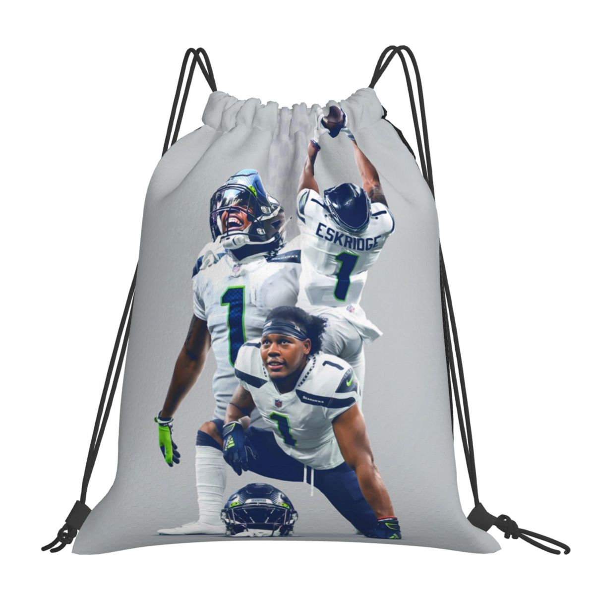 Seattle Seahawks Dee Eskridge Unisex Drawstring Backpack Bag Travel Sackpack