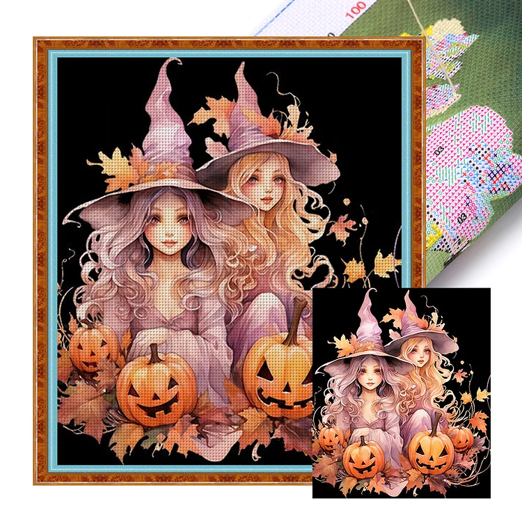 Halloween Witch - Printed Cross Stitch 11CT 50*55CM
