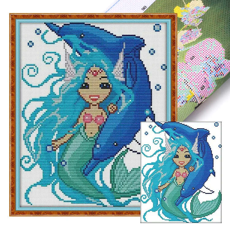 Joy Sunday-Twelve Zodiac Signs: Pisces 14CT (25*29CM) Stamped Cross Stitch gbfke