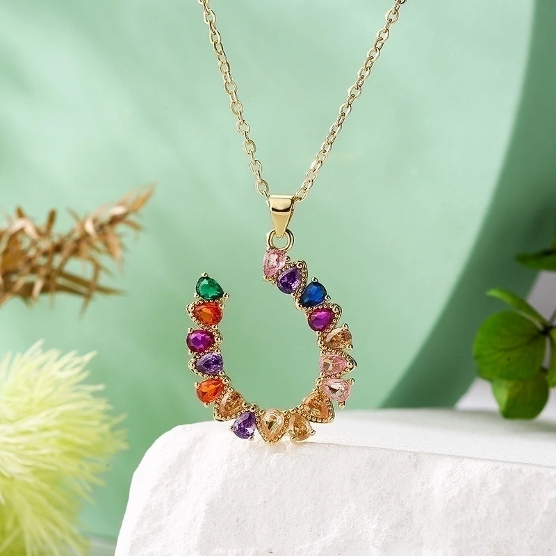 Casual Minimalist Heart Shape Copper Zircon Pendant Necklace 1 Piece