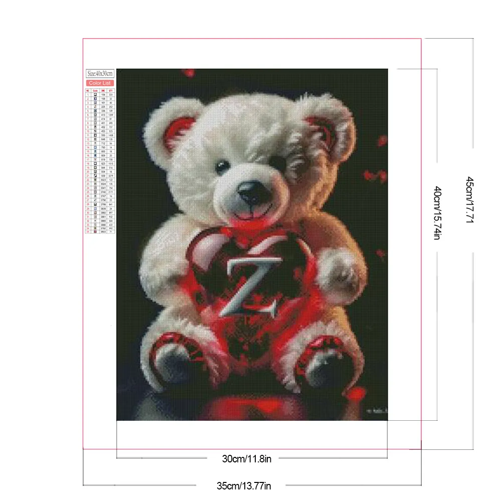 Diamond Painting - Full Square Drill - Bear Love Z(Canvas|35*45cm)