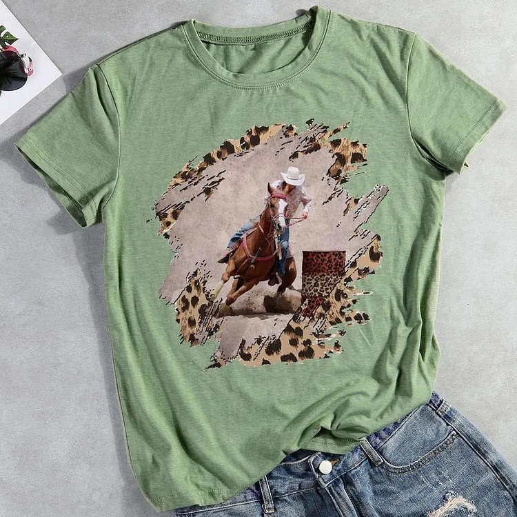 PSL - Cowgirl Racing Love Horses T-shirt Tee -012127