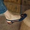 French Square Toe Flat Bottom Female Sandals