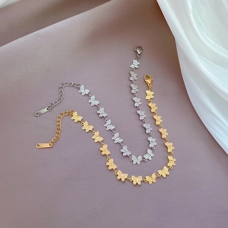 Minimalist Classic Style Butterfly Titanium Steel Bracelets In Bulk