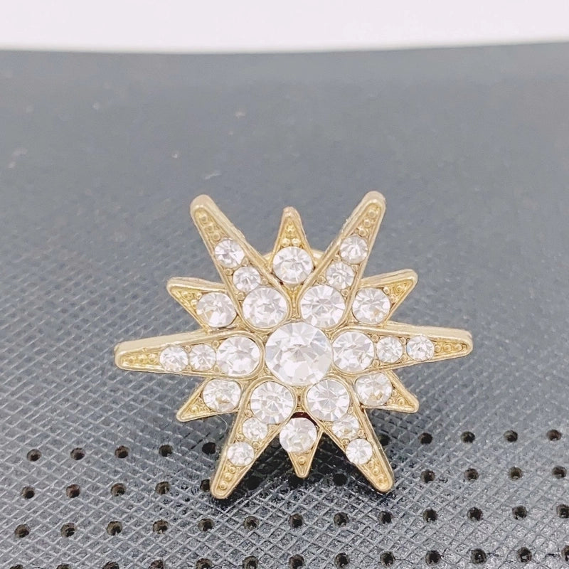 Minimalist Pin Hexagram Alloy Inlay Rhinestones Men’S Brooches