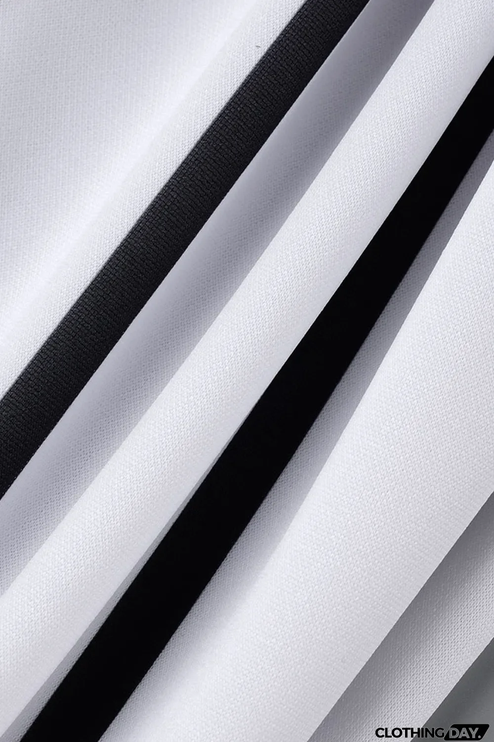 White Casual Striped Print Patchwork Turndown Collar Long Sleeve Two Pieces