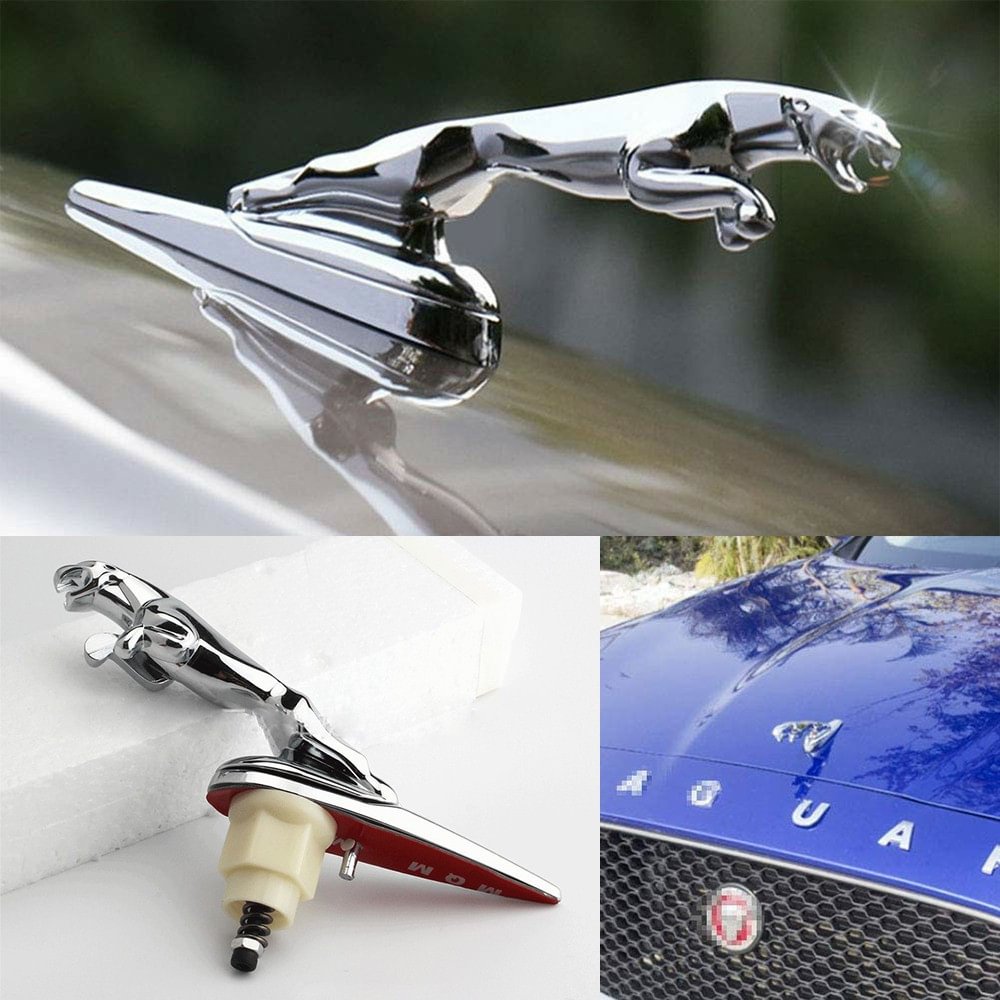 Chromed Jaguar Emblem Bonnet Hood Ornament Emblem Badge For Jaguar S-Type X-Type voiturehub dxncar