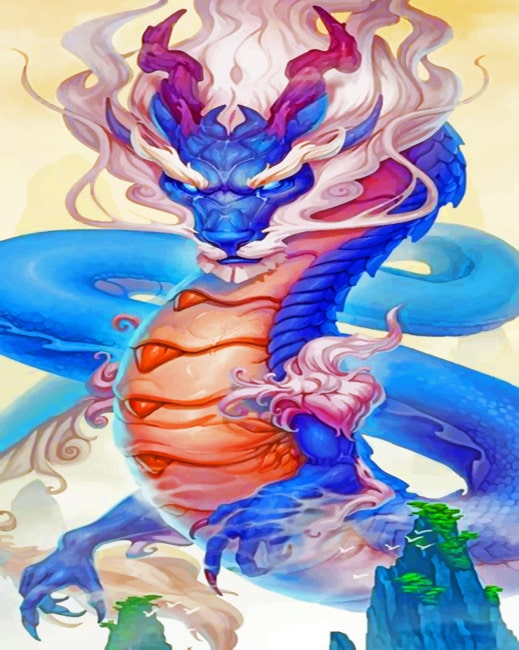 

Blue Dragon – Fantasy Paint By Numbers - 40*50CM, 501 Original