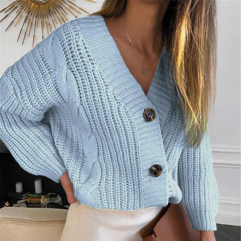 Knit Sweater Women Autumn Female Casual Long Sleeve Button Cardigan Knitted Sweaters Coat Femme Winter Warm Clothes