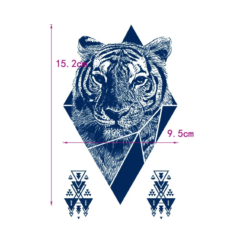 Sdrawing Flower/sunflower/Mermaid princess/tiger/eagle/fox Waterproof Temporary Tattoos Men Flash Tatoo Stickers Fake Tattoo Sticker