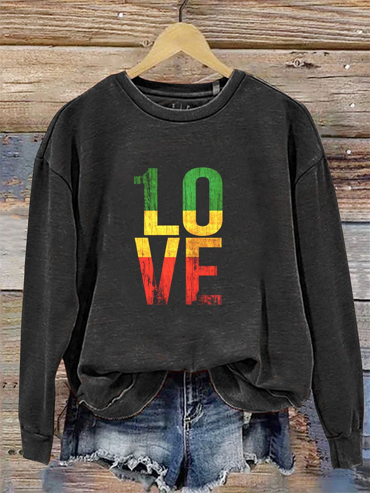 Love Retro Reggae Casual Sweatshirt wearshes