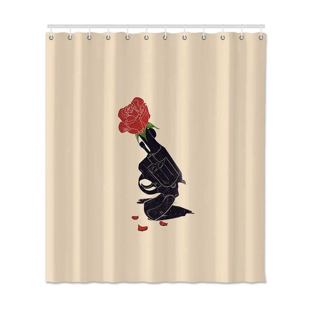 Creative Pink Shower Curtain Printed Girls Waterproof Shower Curtain For Bathroom Polyester Fabric Curtain With Hooks Home Decor