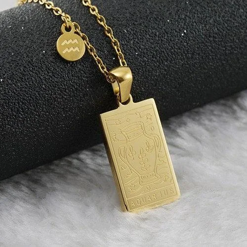 Fashion Gold Plated Twelve Constellations Women Pendant Necklaces