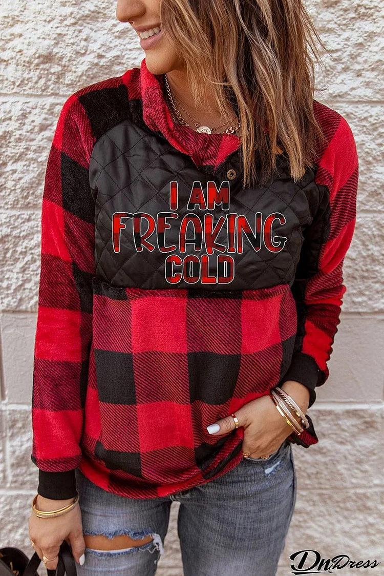 Long Sleeve Plaid Paneled Sweatshirt