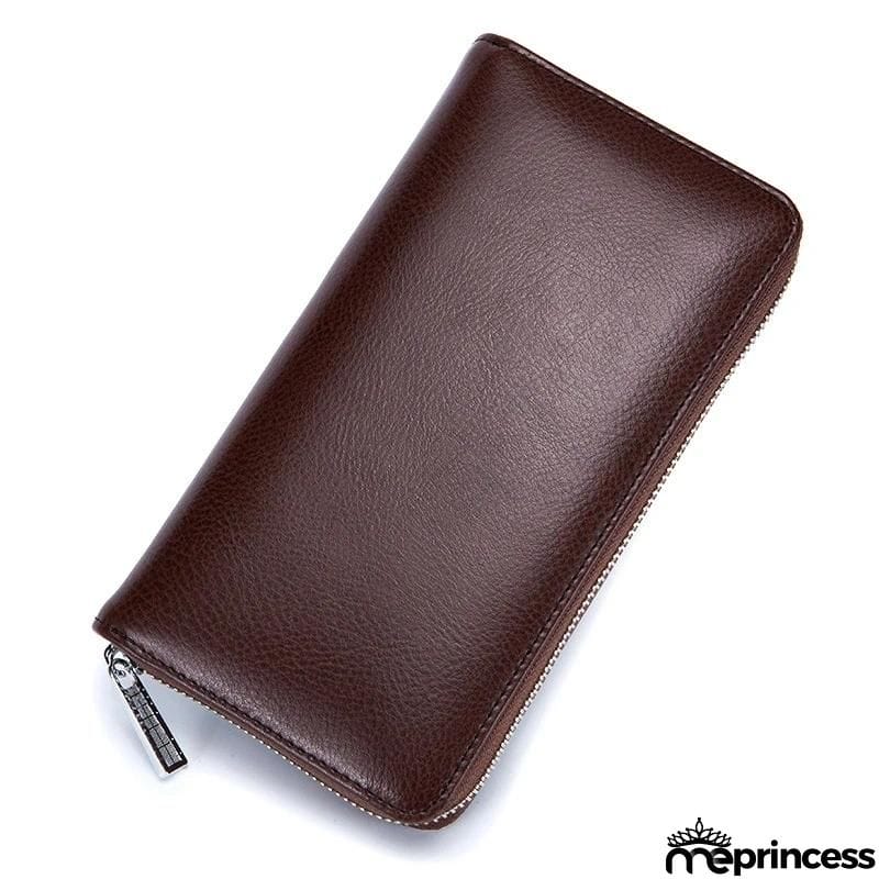 Unisex Multiple Compartment RFID Technology Anti-Scanning Card Slot Currency Wallet