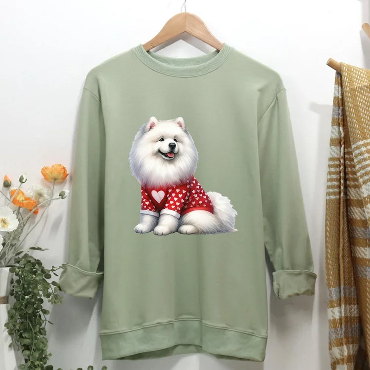 Love Dog Valentine's Day Women Casual Sweatshirt-0024509